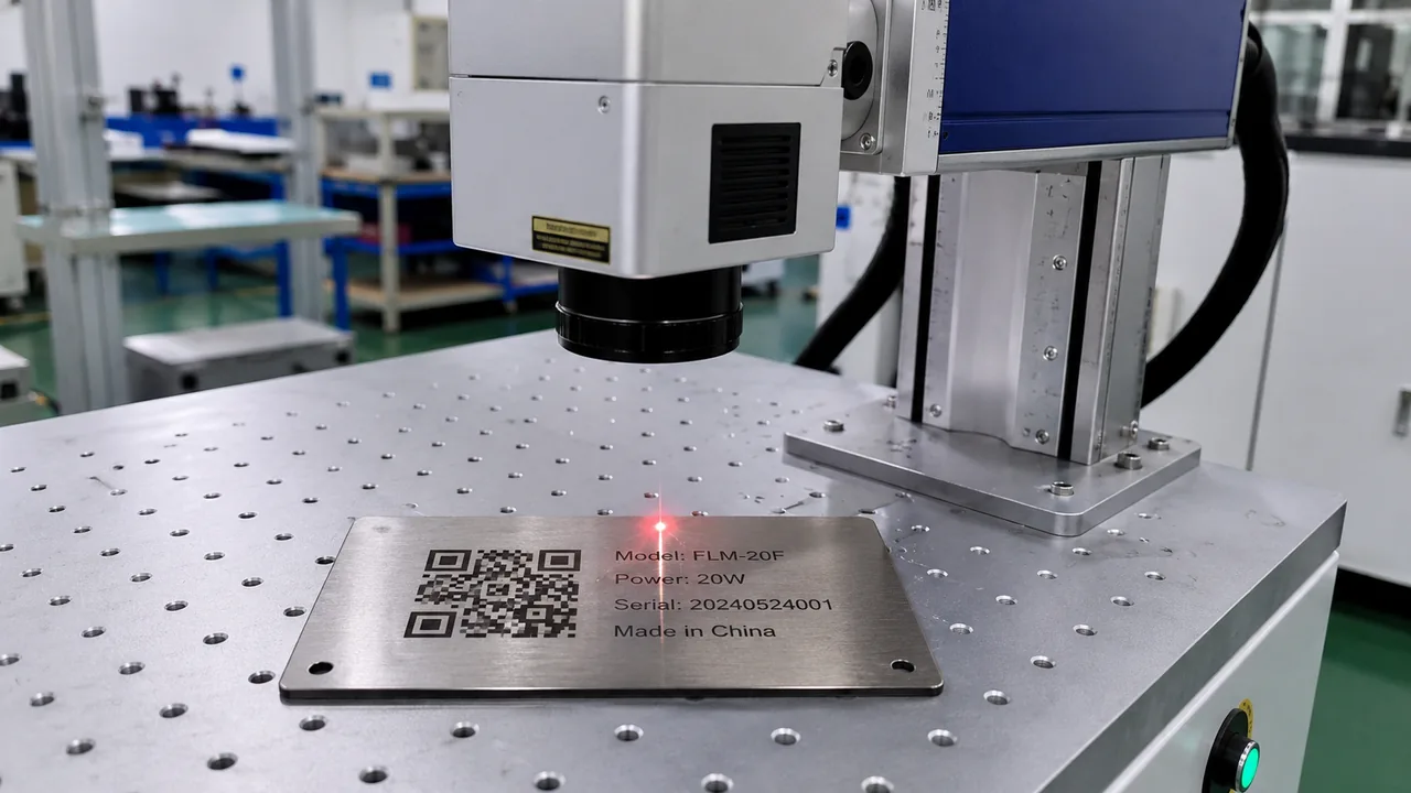 Fiber laser marking metal nameplate